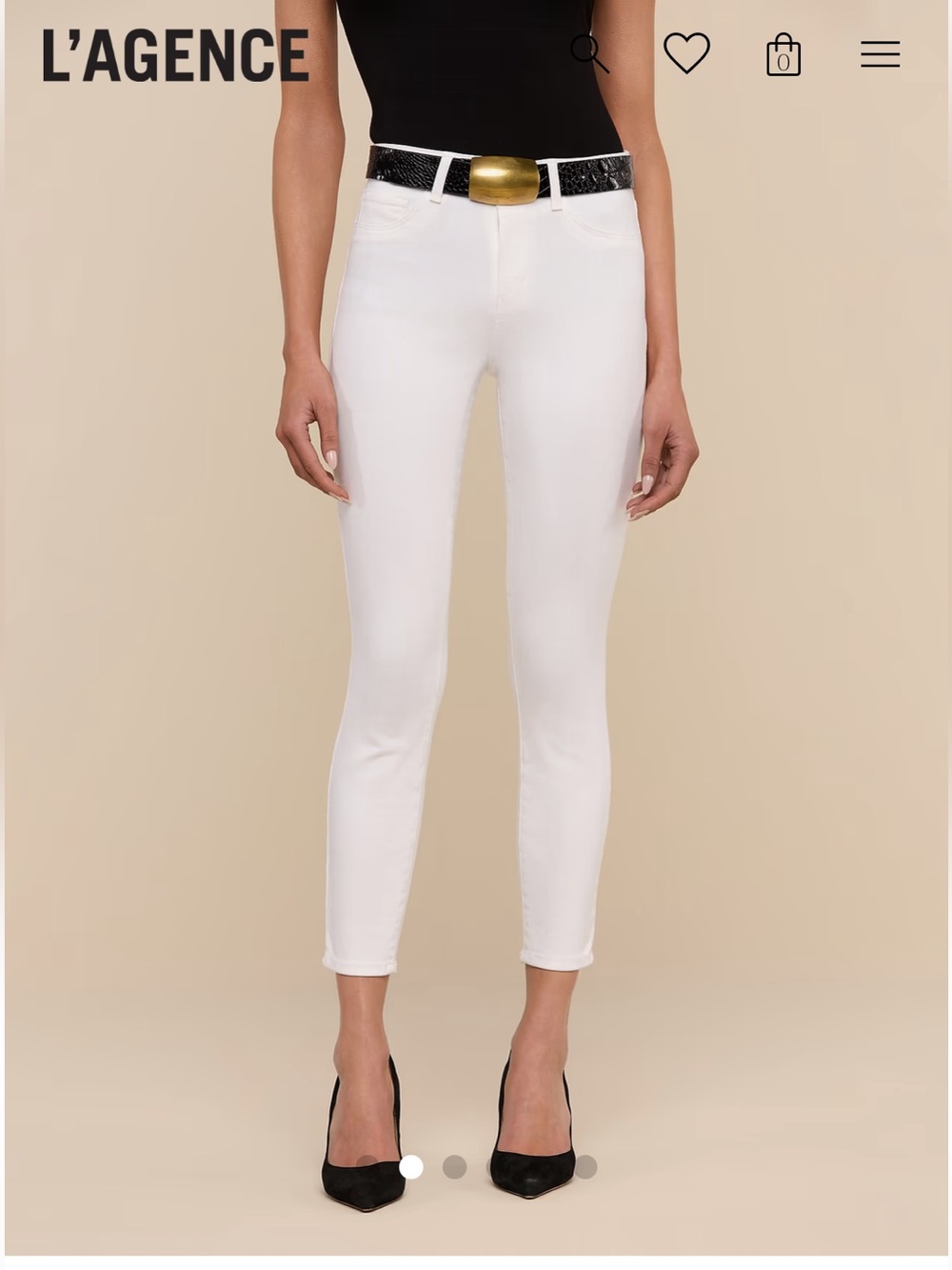 L'AGENCE Margot High Rise Skinny Ankle Jeans.